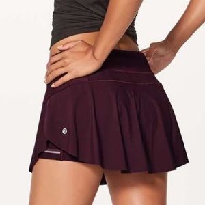Lululemon Burgandy Quick Pace Tennis Skirt